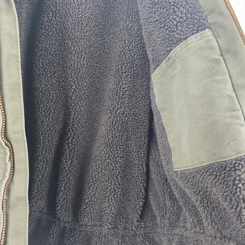 CARHARTT C95 JACKSON COAT MENS MEDIUM ARMY GREEN GRAY SHERPA HOODED JACKET 2014 - Picture 8 of 16